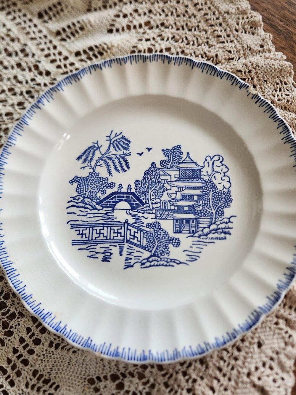 Vintage Limoges Blue Willow pattern plate